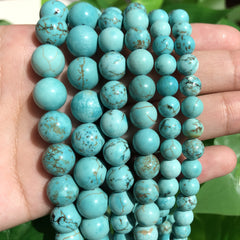 Natural Turquoises Stone Round Beads DIY Jewelry Making 15'' Strands 4 6 8 10mm