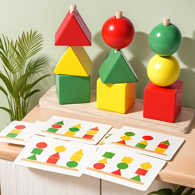 Wooden Shape Puzzles Sorting Puzzle Geometric Stacking Game