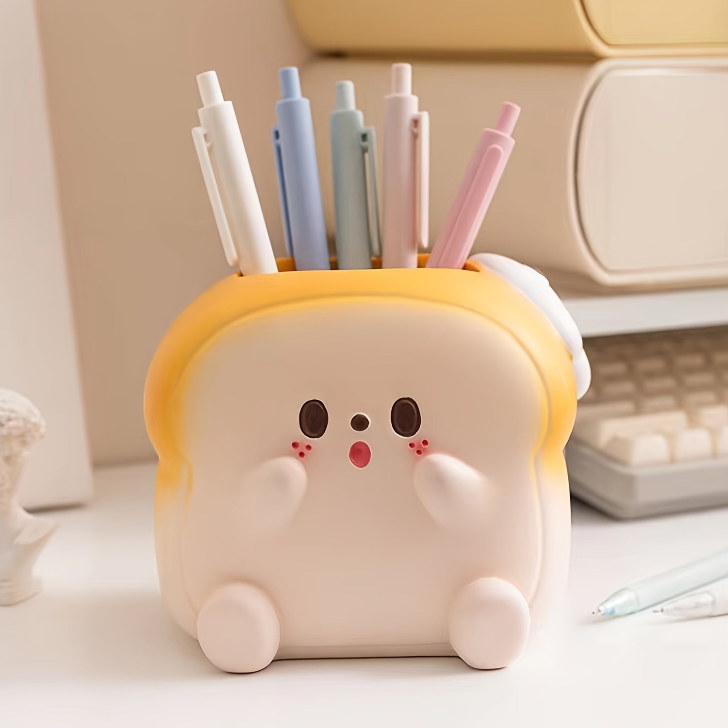 Bread Toast Pencil Holder Cosmetic Storage