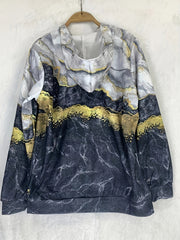 Cat Print Kangaroo Pocket Hoodie for Women