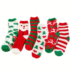 Christmas Socks Santa Claus Deer Thickened Velvet Adult Floor Socks