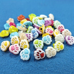 30 Mixed Colors Little Feet Plastic Buttons Sewing DIY Accessories
