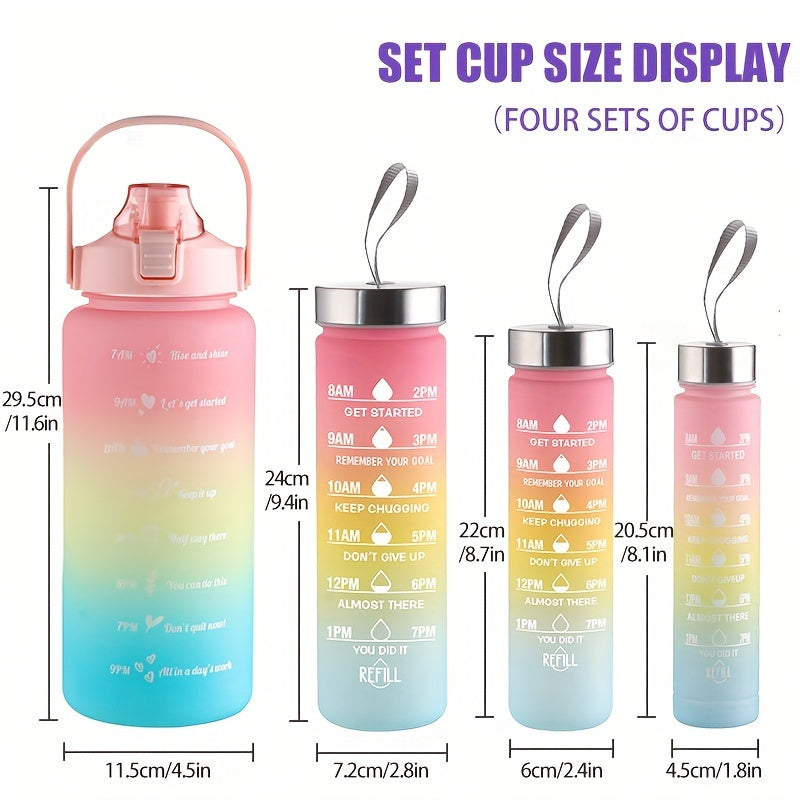 Motivational Water Bottle with Straw Leakproof Sports Cup