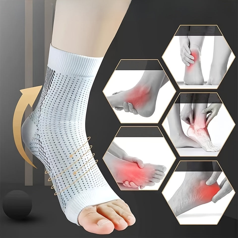 Ankle Compression Socks for Running, Cycling - Soothes Neuropathy, Plantar Fasci