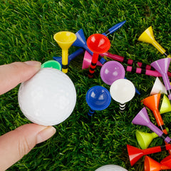 50 Mixed Plastic Golf Tees - Professional Reusable Golf Accessories