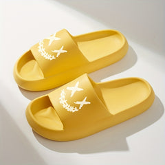 Men's Smiling Face Pillow Slides Casual Non Slip Slippers
