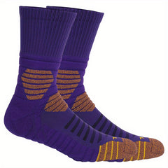 Mid Calf Athletic Socks Non-slip Crew Socks for Running Hiking Mountaineering