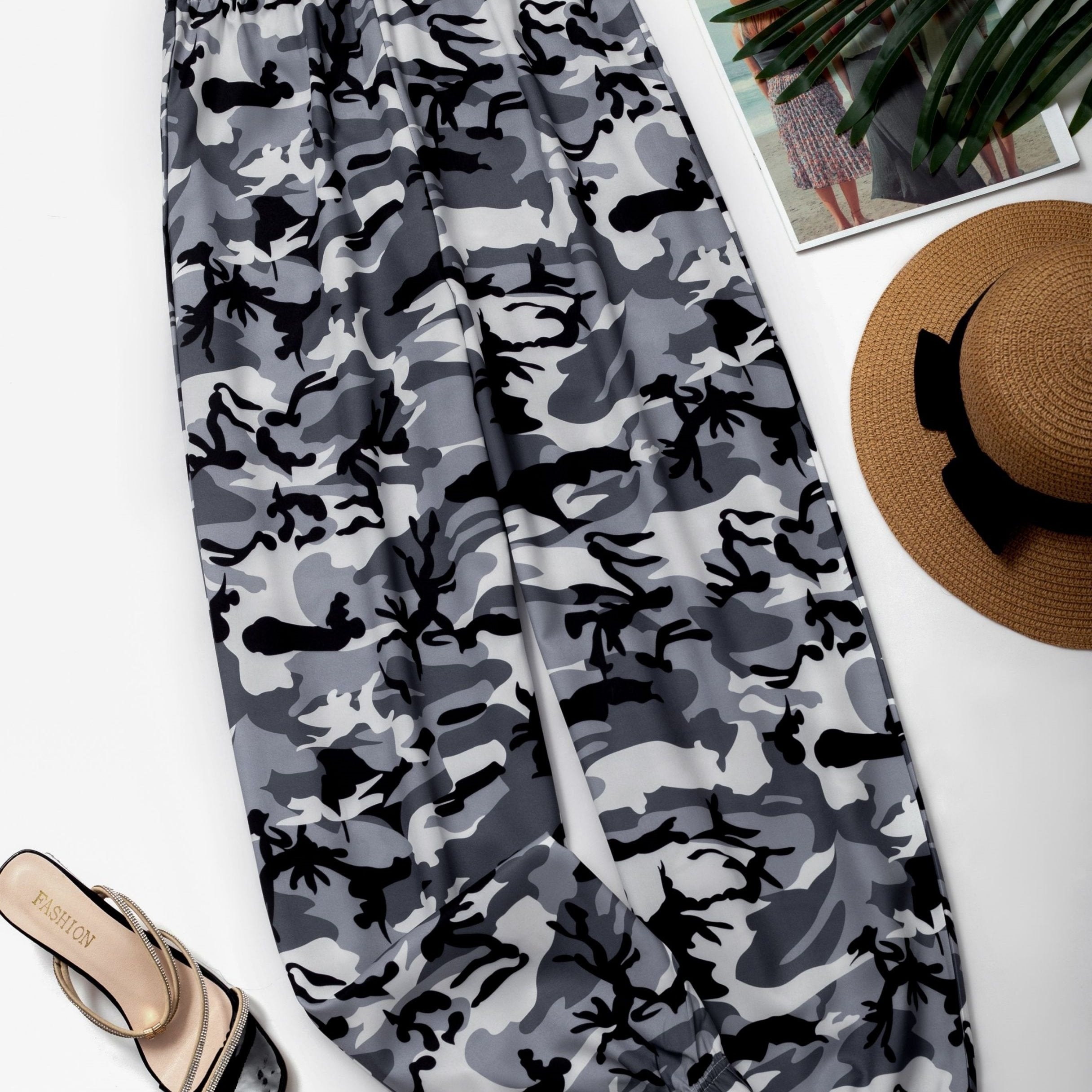 Camouflage Print Elastic Waist Jogger Pants for Women