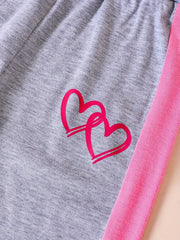 Girl's Heart Pattern Outfit 2pcs Set Spring Fall