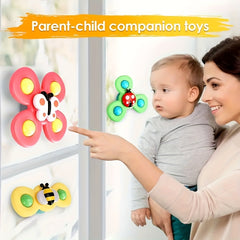 3pcs Suction Cup Rotating Baby Toys - Sensory Birthday Gift