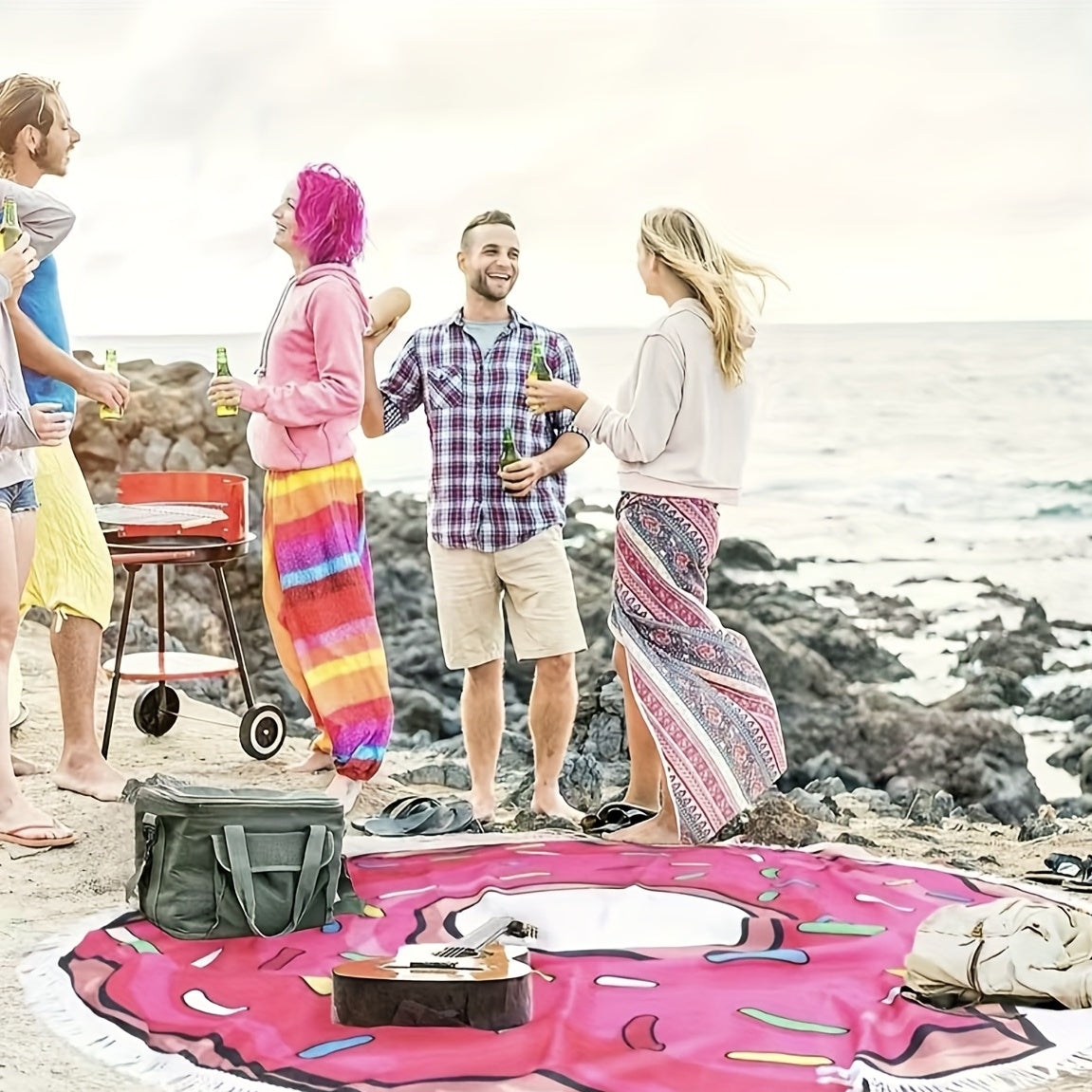 Large Donut Beach Towel Quick Drying Absorbent Towel