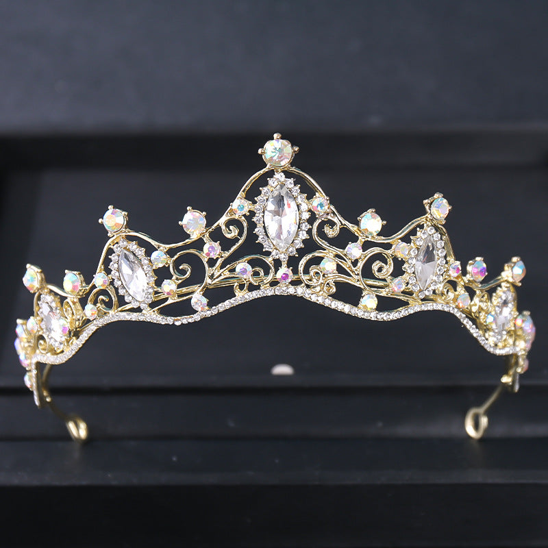 Silvery Crystal Tiara Crown for Women Girls Prom Quinceanera Hair Accessories