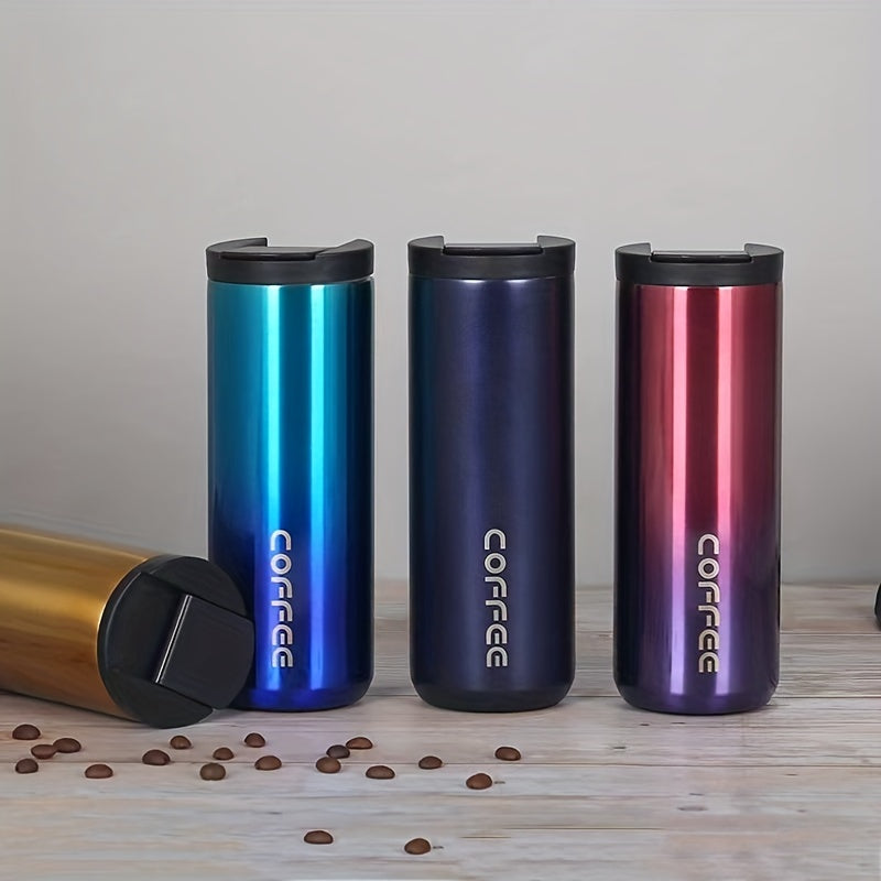 500ml Stainless Steel Insulated Coffee Cup Water Bottle for Outdoor