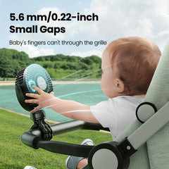 Portable Stroller Fan Clip-On 3 Speed Rechargeable 360 Rotate Handheld Desk Fan
