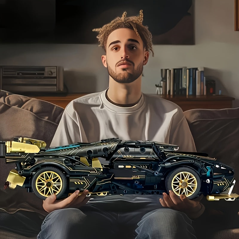 1590pcs Toy Car Building Blocks and Futuristic Sports Car Assembly Set
