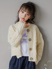 Girls Button Front Knitwear for Fall Winter Christmas Gift