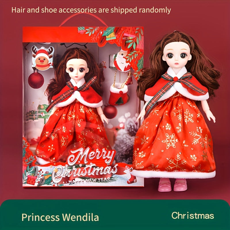 Christmas Doll Princess Dress Up Set - Hair & Shoes Random
