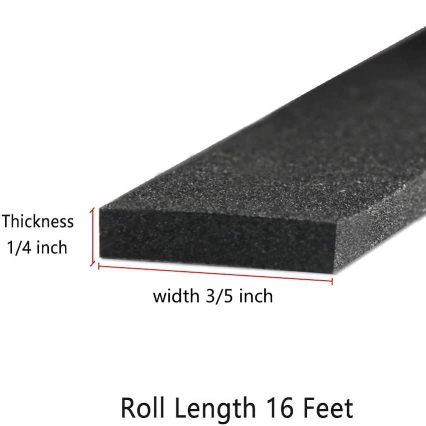 16FT Door Weather Stripping 3.5 Inch W X 1/4 Inch T - Soundproof Seal Strip