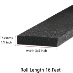 16FT Door Weather Stripping 3.5 Inch W X 1/4 Inch T - Soundproof Seal Strip