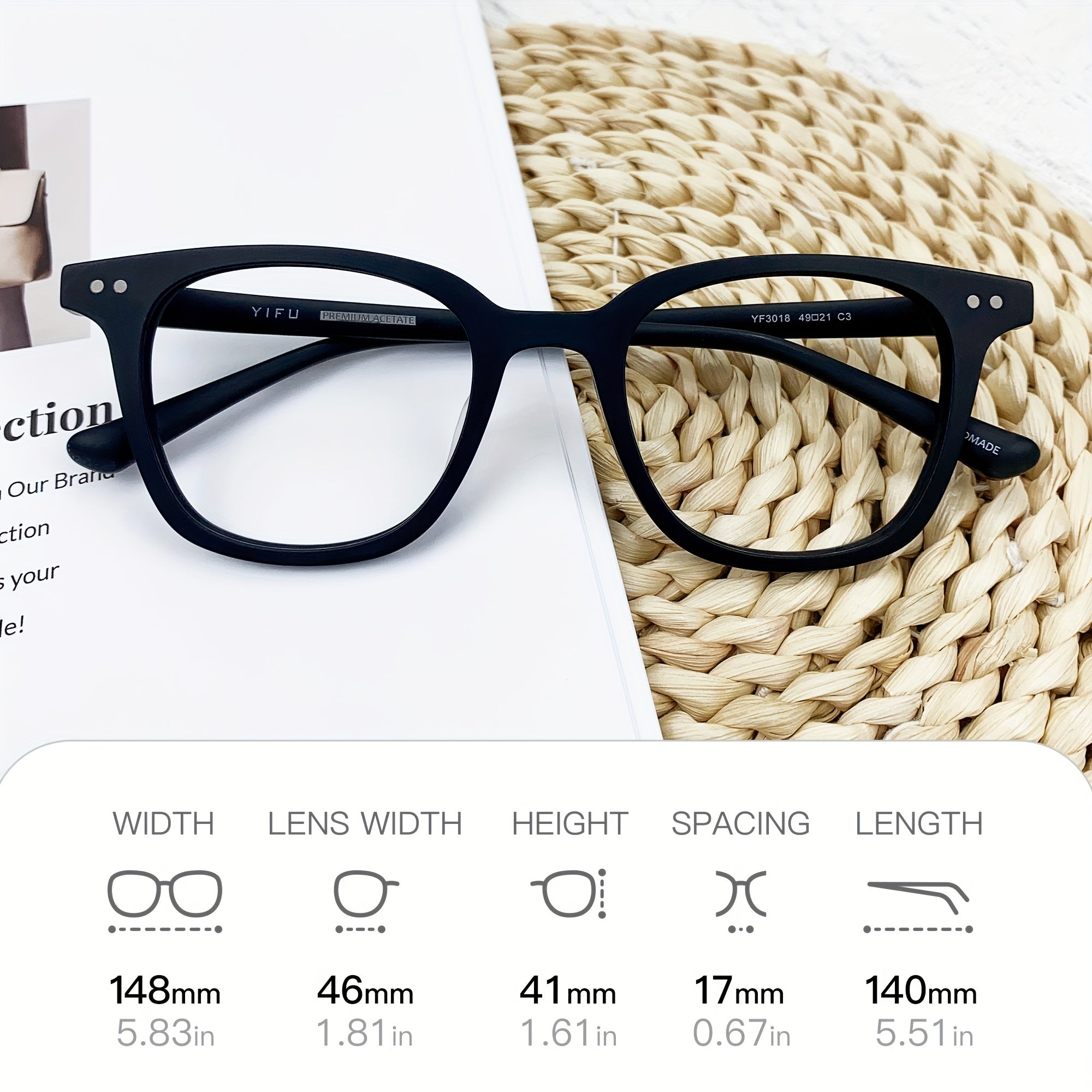 Square Frame Blue Light Blocking Glasses Unisex