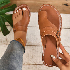 Women's Flat Sandals Slip On Toe Loop Summer Shoes