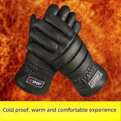 Men's Winter Velvet Waterproof Warm Gloves For Outdoor Skiing Cycling