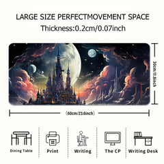 Moon Castle Mouse Pad Gaming Non-slip Base Waterproof Gamer Office Home