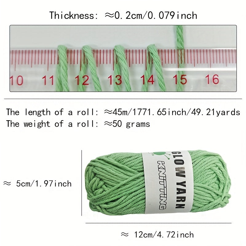 2-pack Glow In The Dark Yarn for Crocheting/Knitting 50g 45m