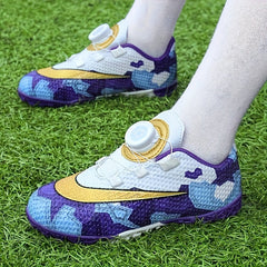 Boy's Turf Football Boots Rotating Buckle Outdoor TF Soccer Cleats