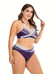 Striped Retro Bikini Set