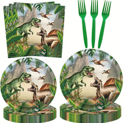 Dinosaur Birthday Party Supplies - Plates, Napkins, Forks
