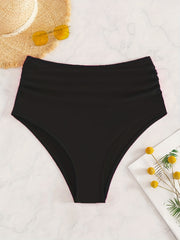 Ruched High Waist Bikini Panty High Rise Beach Bottom