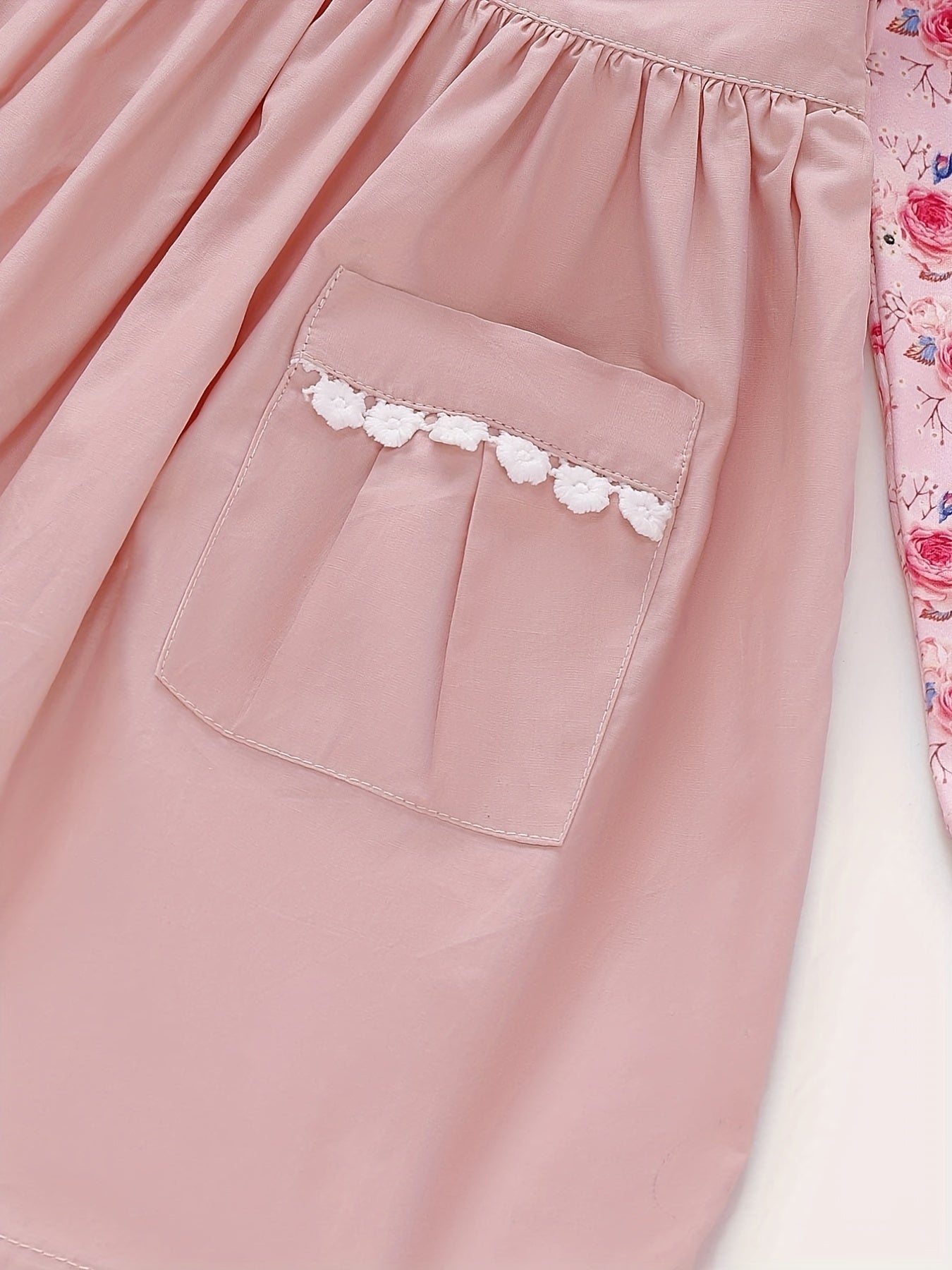 Girls Floral Print Top & Suspender Short Skirt Set