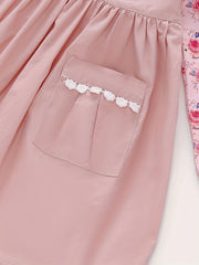 Girls Floral Print Top & Suspender Short Skirt Set