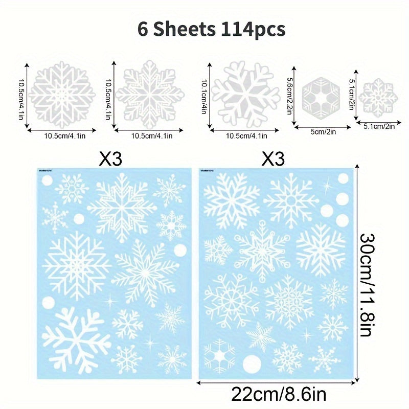 Snowflake Window Stickers Christmas Decor Ultra thin Waterproof
