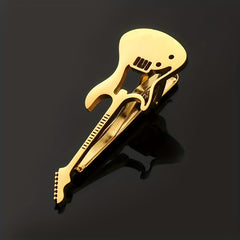 Titanium Steel Music Notes Guitar Tie Clip
