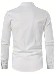 Cotton Men's Long Sleeve Retro Medieval Pirate Shirt Lace Up Casual Beach Tops