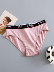 6 Pack Plus Size Love Letter Tape Panties Set