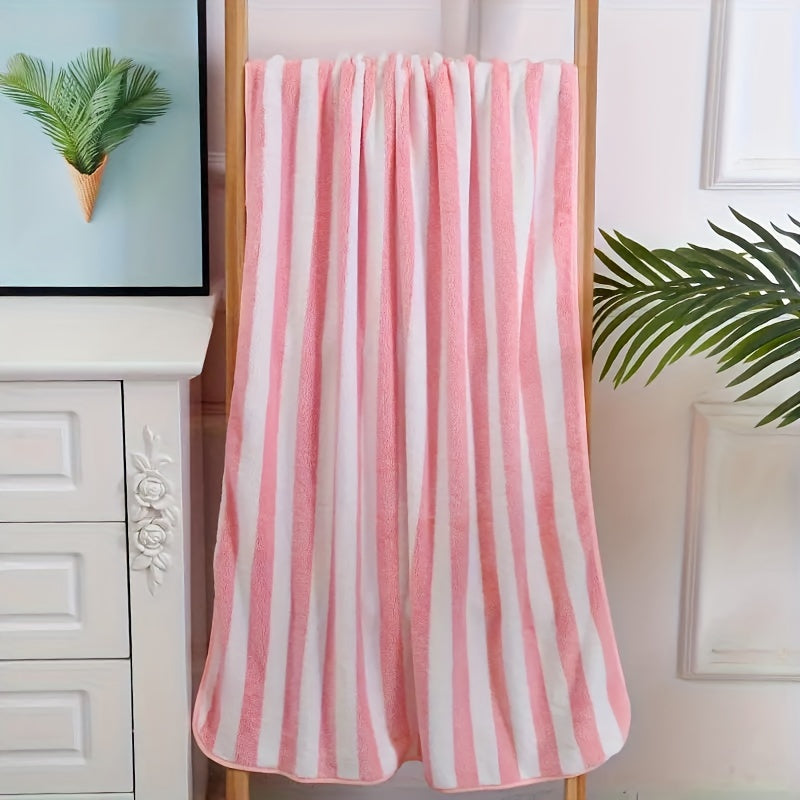 Soft Striped Bath Towel - Quick Drying Absorbent Towel