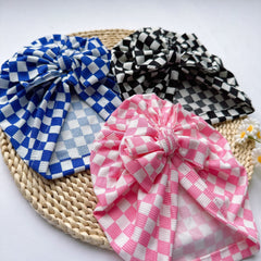 Soft Elastic Checkerboard Hat for Newborns