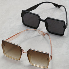 2 Pairs Men's Large Frame UV Protection Sunglasses