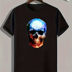 Skull Pattern Print Men's Sports T-shirt Outdoor Clothes Fitness Gift