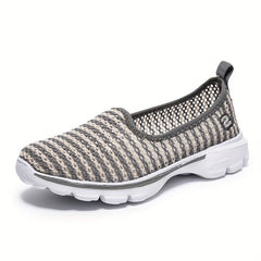 Breathable Slip On Women's Walking Shoes Mesh Non Slip Sneakers