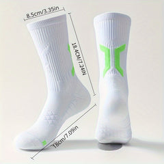 Men's Mid Crew Sport Socks Non Slip Shock Absorption