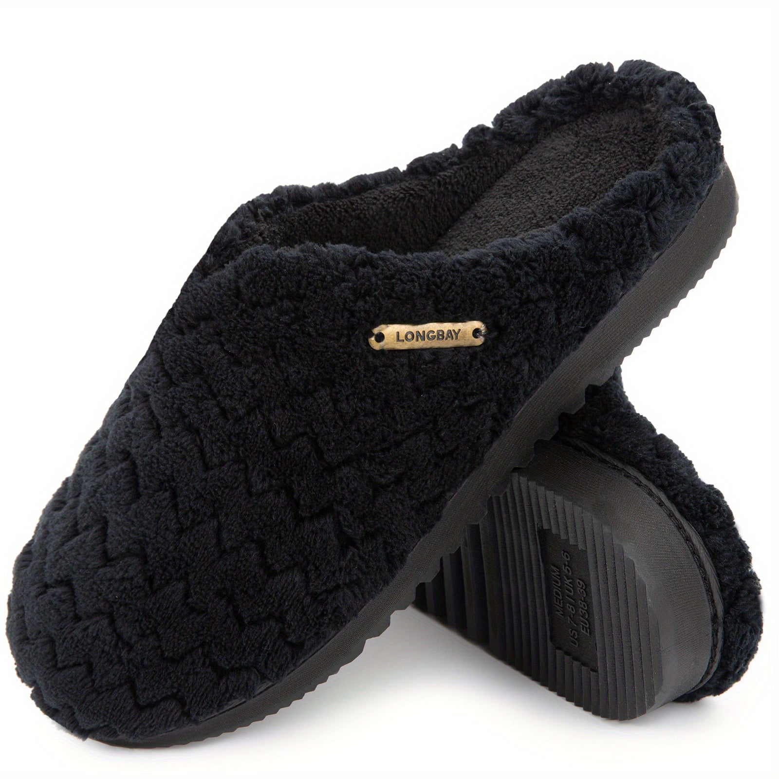 Women's Plush Lined Slippers Closed Toe Slip On Home Shoes