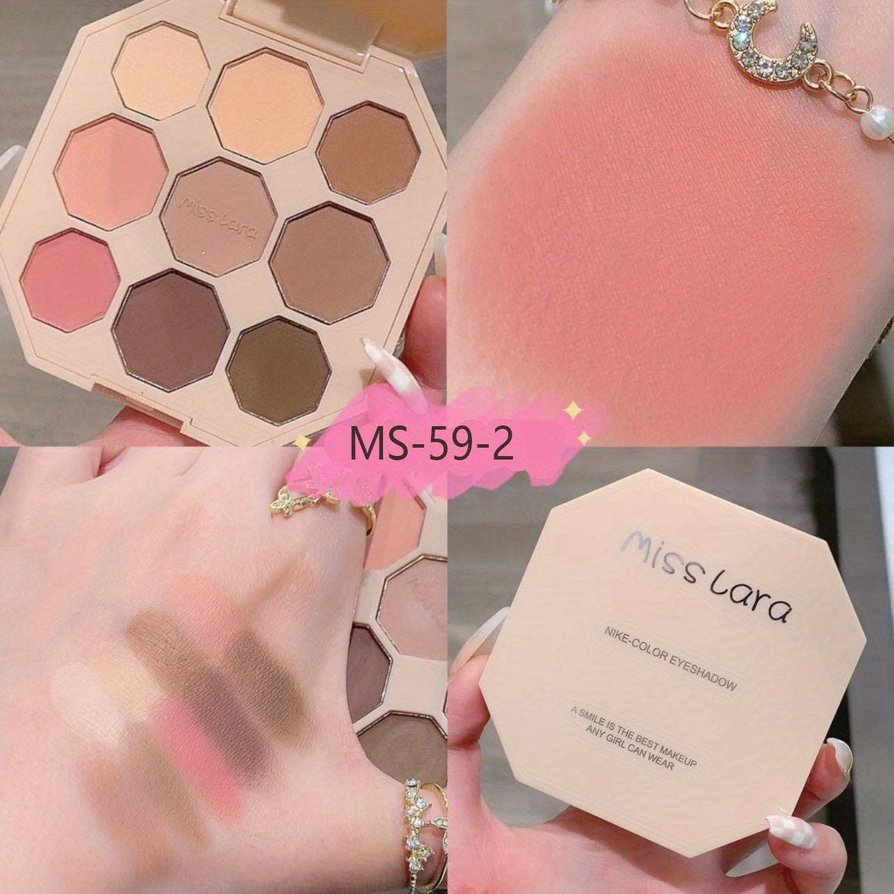 9-Color Eyeshadow Palette Matte Pearly Glitter Earth Tones