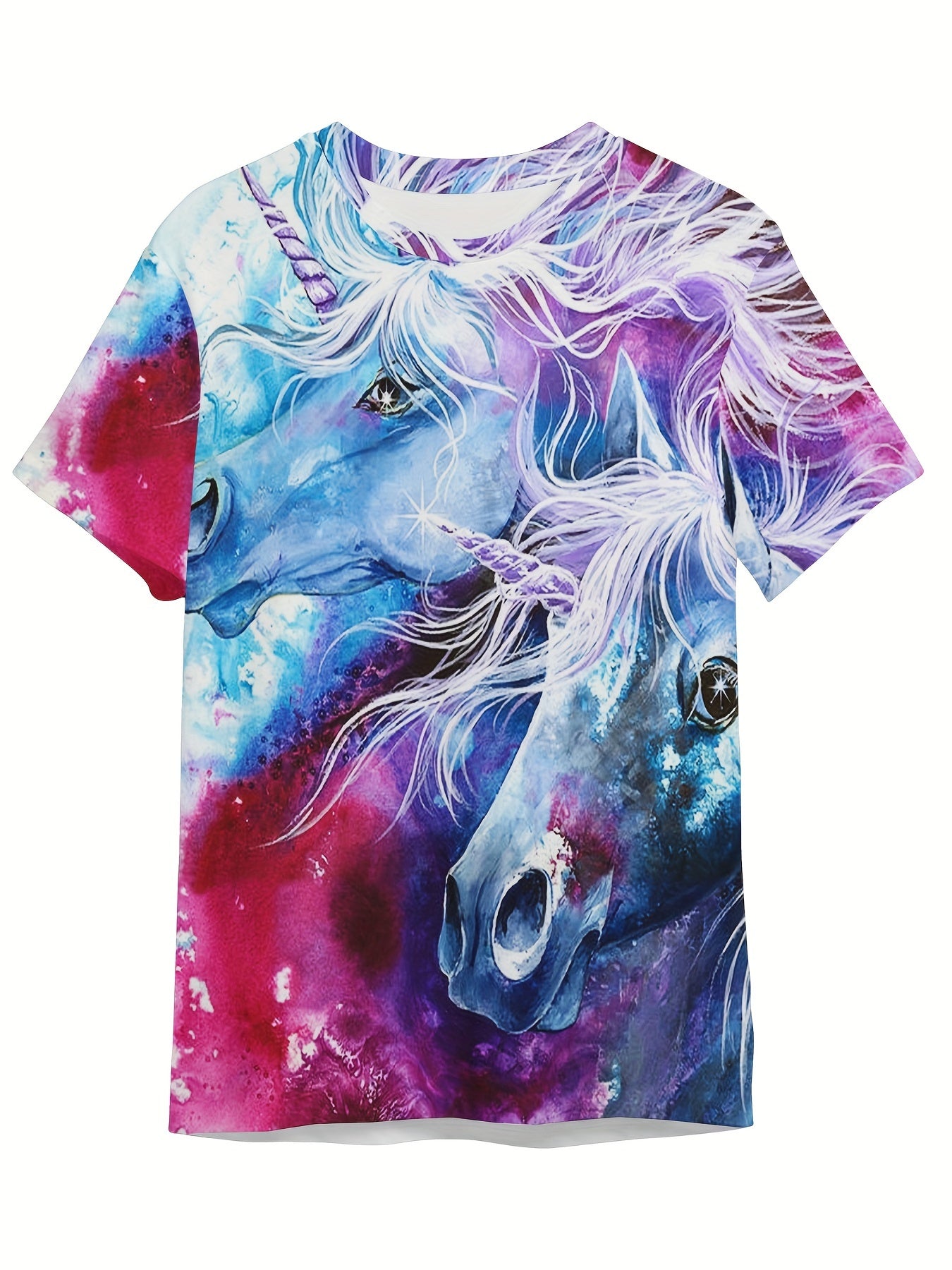 Kids Horse Graphic Short Sleeve T-shirt for Summer Sports