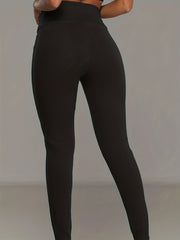 Solid Wideband Waist High Rise Leggings