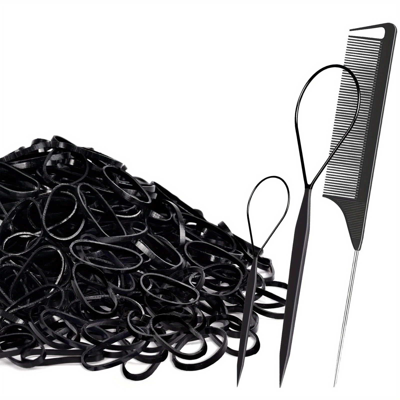 1000pcs Mini Hair Ties With Comb Hair Styling Tools