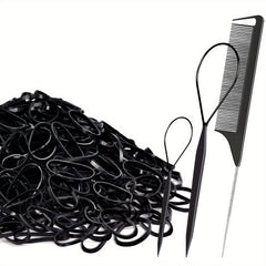 1000pcs Mini Hair Ties With Comb Hair Styling Tools